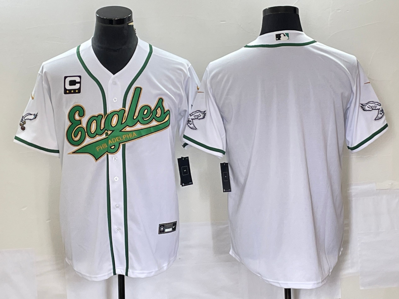 Men's Philadelphia Eagles Blank White Gold With C Patch Cool Base Stitched Baseball Jersey Men's Philadelphia Eagles Blank White Gold With C Patch Cool Base Stitched Baseball Jersey